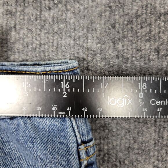 BDG Slim Straight Button Fly Cropped Distressed Denim Blue Jeans SIZE 32 - Picture 7 of 11